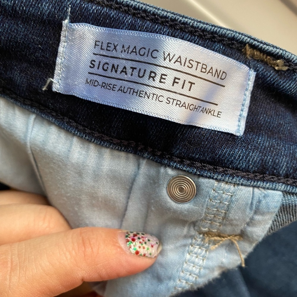 Lane Bryant Hi Rise Essential Stretch Straight Jeans Magic Waistband Size 18L - Picture 4 of 8
